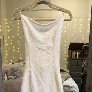 White sequence dress